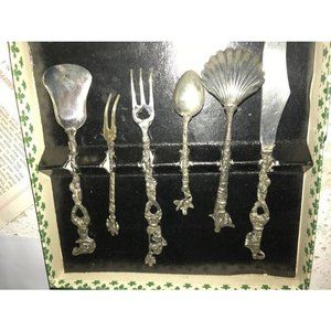 Antique Candlelight Silver Hostess Flatware Set in Box with Insert - from Floren